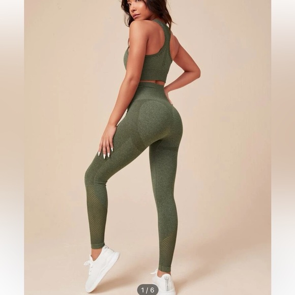 SHEIN - military green sport set - Picture 2 of 7